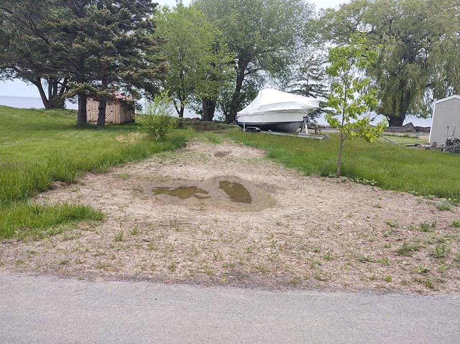 Topsoil and grading project before completing the project