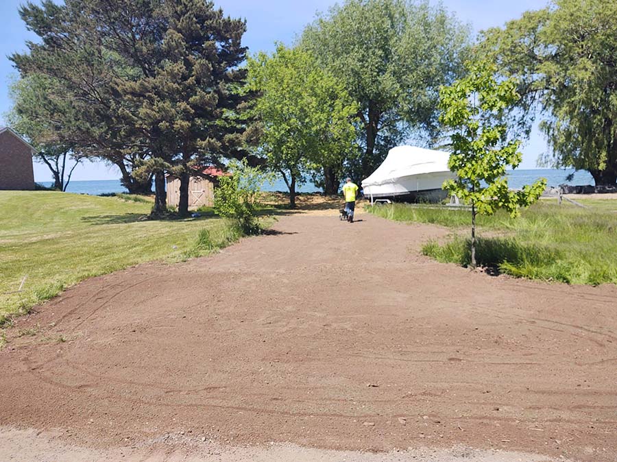 Topsoil and grading project during the project