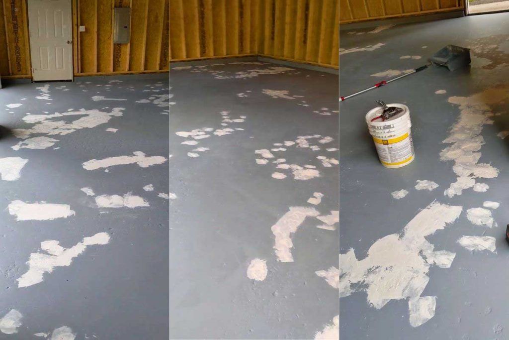 Holes were patched prior to the application of epoxy