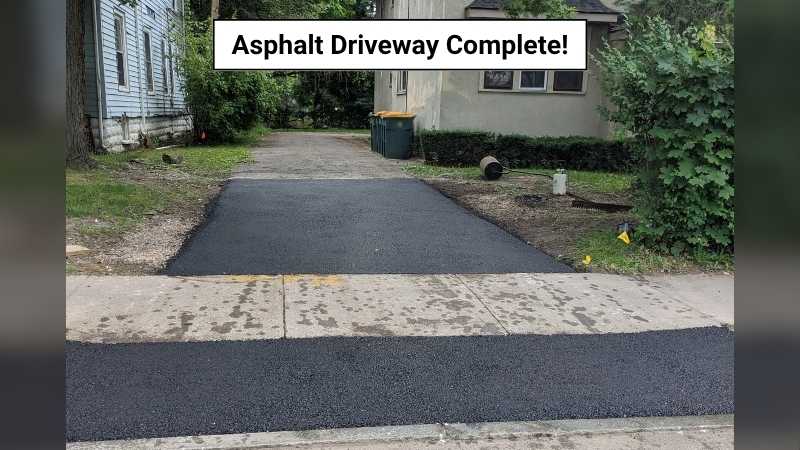 Asphalt Driveway (facing the house)