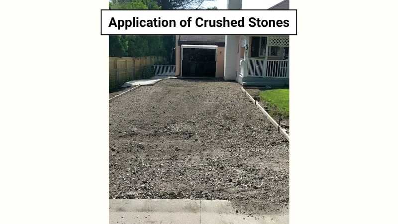 Concrete Driveway Crushed Stones Application