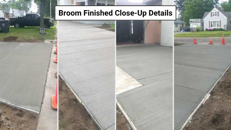 Concrete Driveway with Broom Finish Close-Up Details