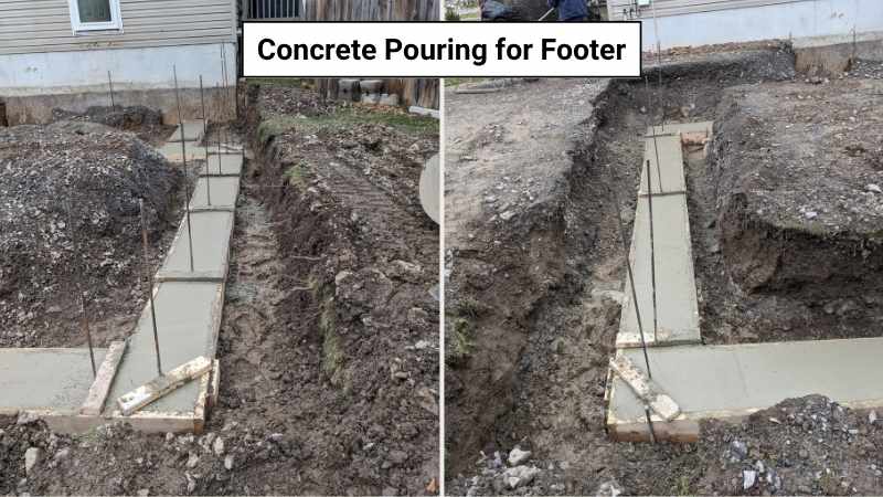 Concrete pouring for the Foundation Footer