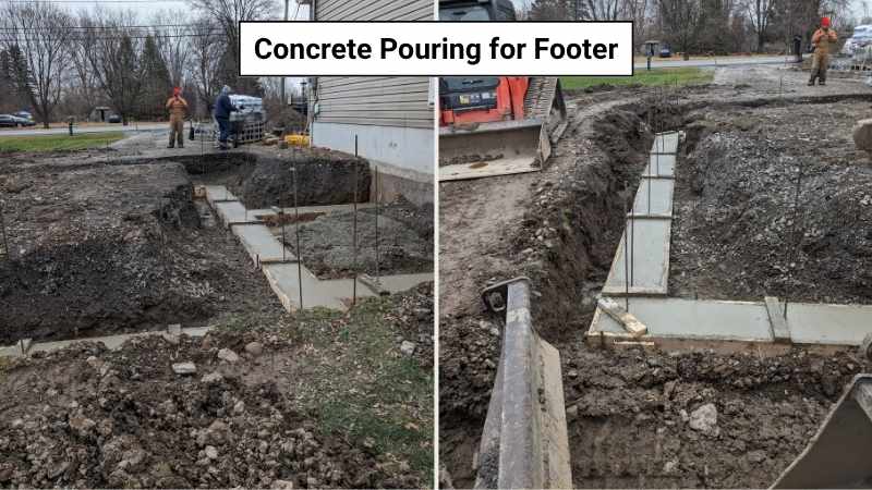 Concrete pouring for the Foundation Footer