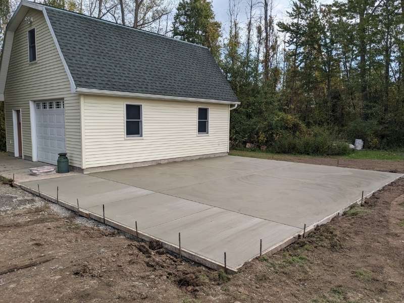 Concrete Garage Floor Extension in Bergen, New York (Genesee County)