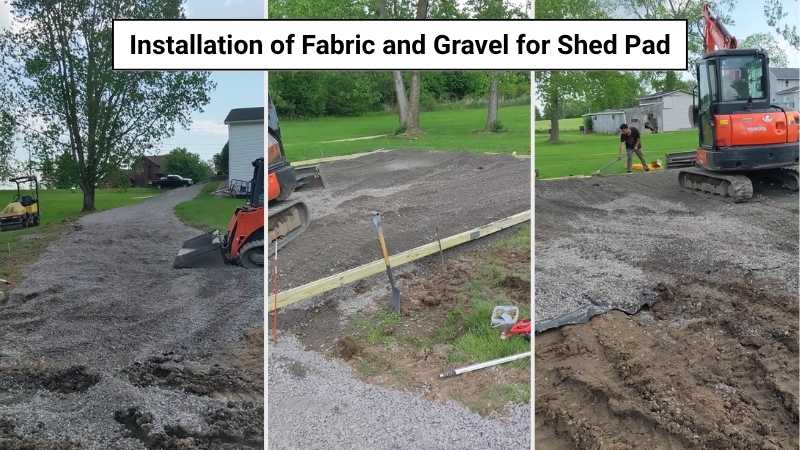 Fabric and Gravel installed in the she pad
