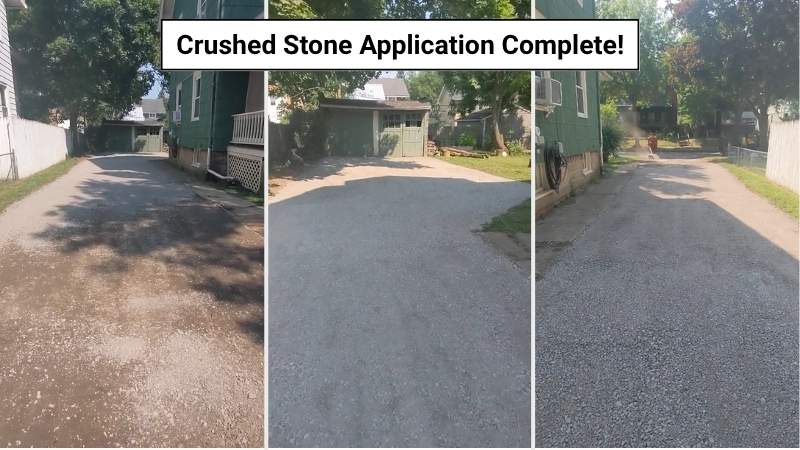 Completed Application of Crushed Stone