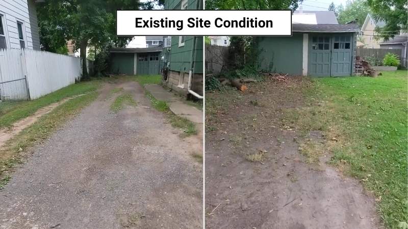 The driveway condition before the transformation