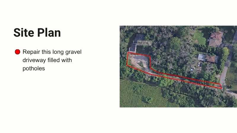 Gravel Driveway Repair Site Plan