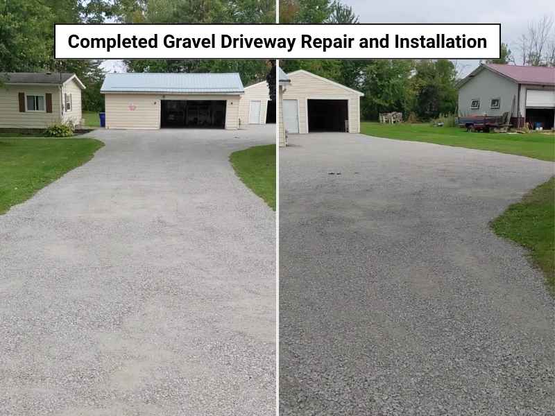 The newly installed and refreshed driveway