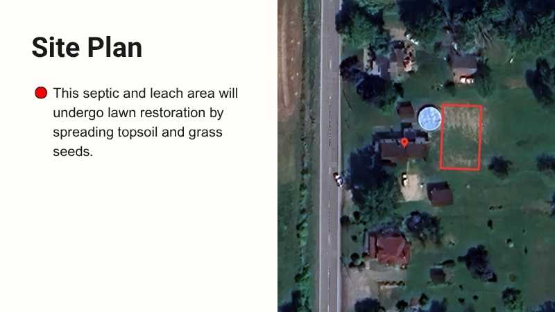 Topsoil and Grass Seed Installation Site Plan