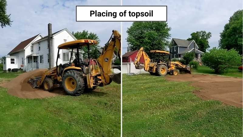 Spreading of topsoil