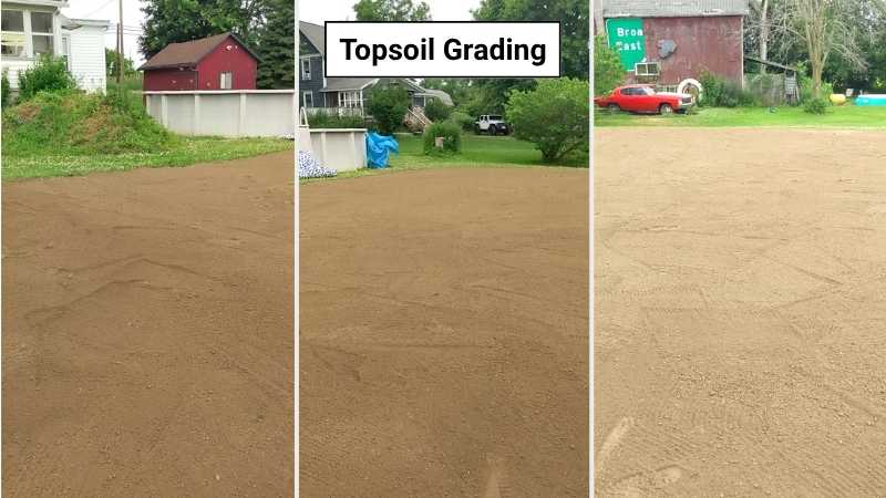 Topsoil graded and leveled