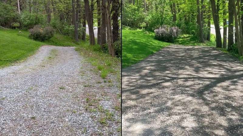 Before and After Gravel Driveway Restoration in Honeoye NY