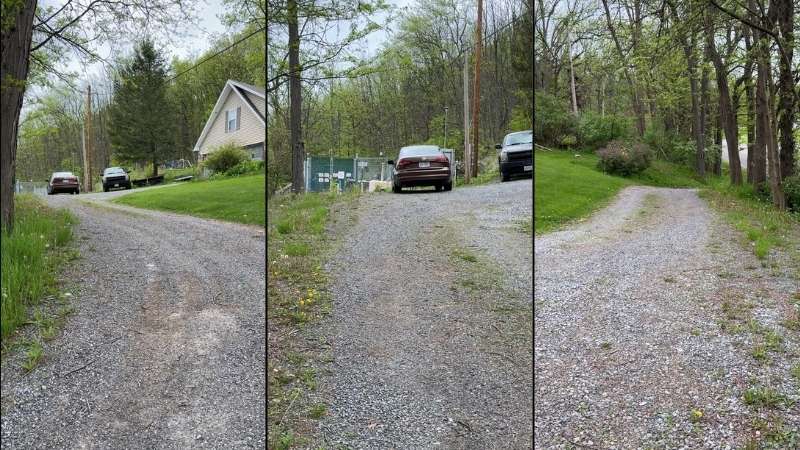 The gravel driveway condition before the transformation