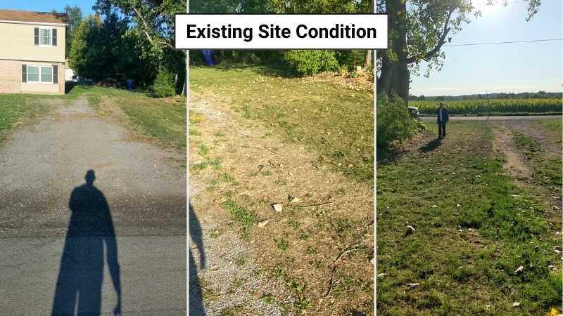 The driveway before the transformation