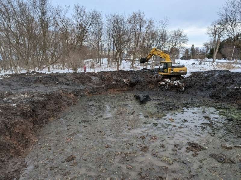 Pond Clean Out, Widening, and Excavation Project in Albion, Orleans County, New York