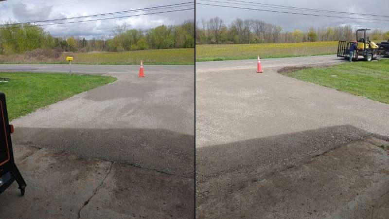 The repaired driveway (view facing the road)